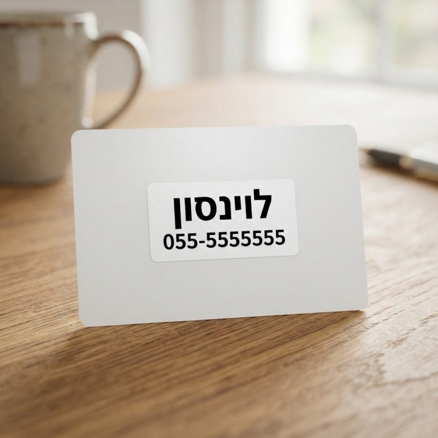 תווית שם על כרטיס
