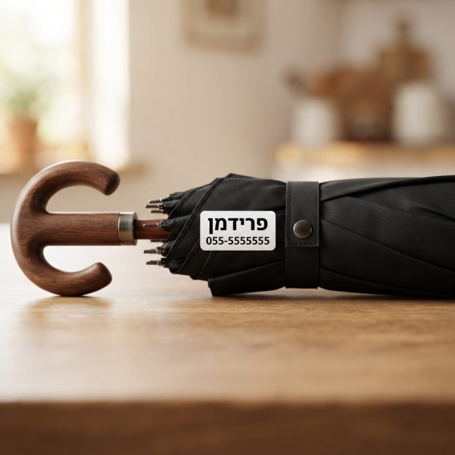 תווית שם על מטריה